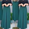Women's High-Waist Wide-Leg Pants: Summer Thin, Loose, Slimming, Drape, Casual Nine-Point Skirt-Style