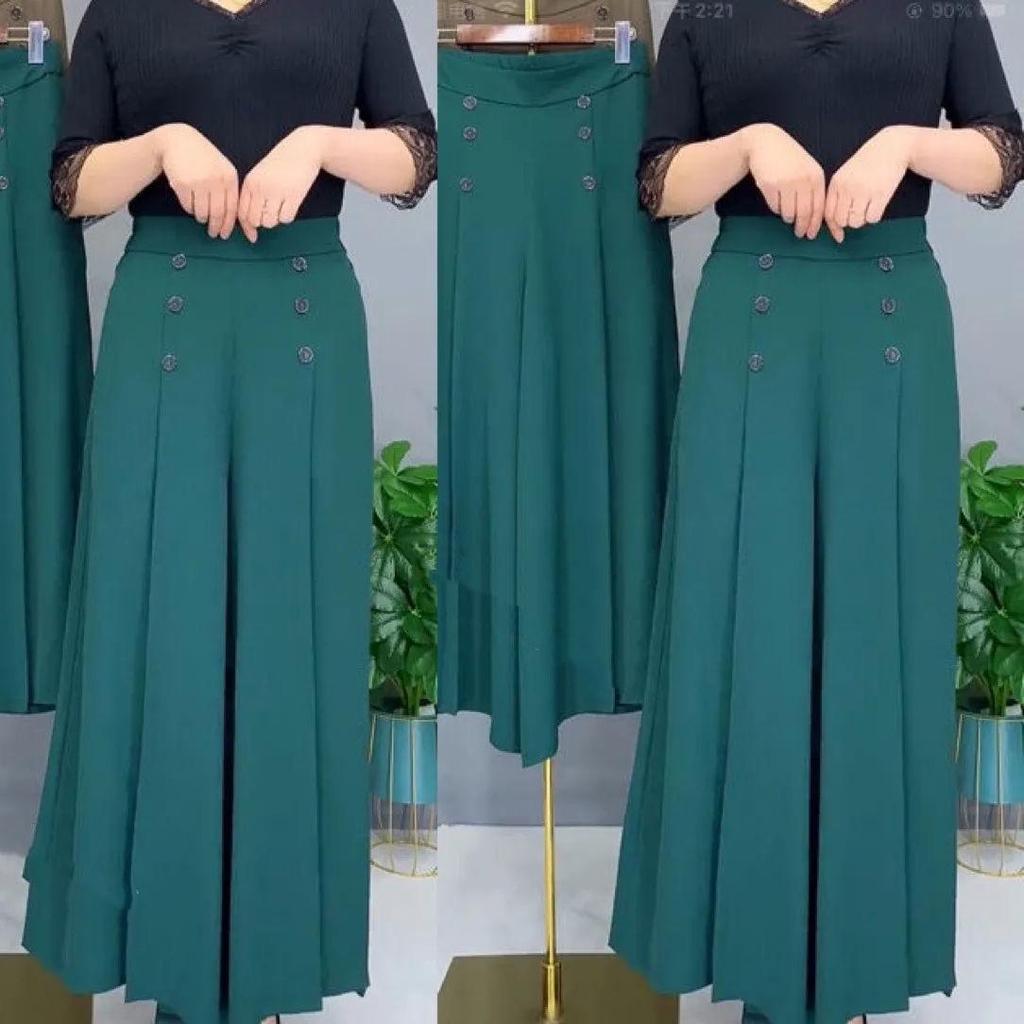 Women's High-Waist Wide-Leg Pants: Summer Thin, Loose, Slimming, Drape, Casual Nine-Point Skirt-Style