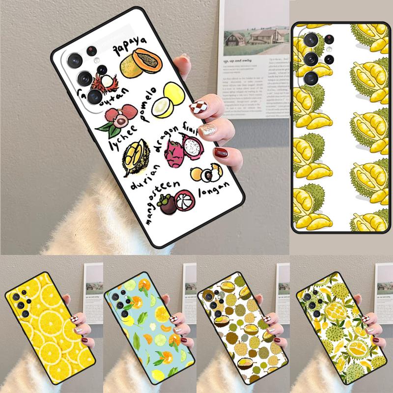 Fruit lemon orange durian Phone Case for Samsung Galaxy note 10 pro S26 Ultra S23 S24 FE S25 S21 S22 PLUS shockproof Cove