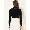 Women S Long Sleeve Velvet Open Front Short Cardigan For Cocktail Party