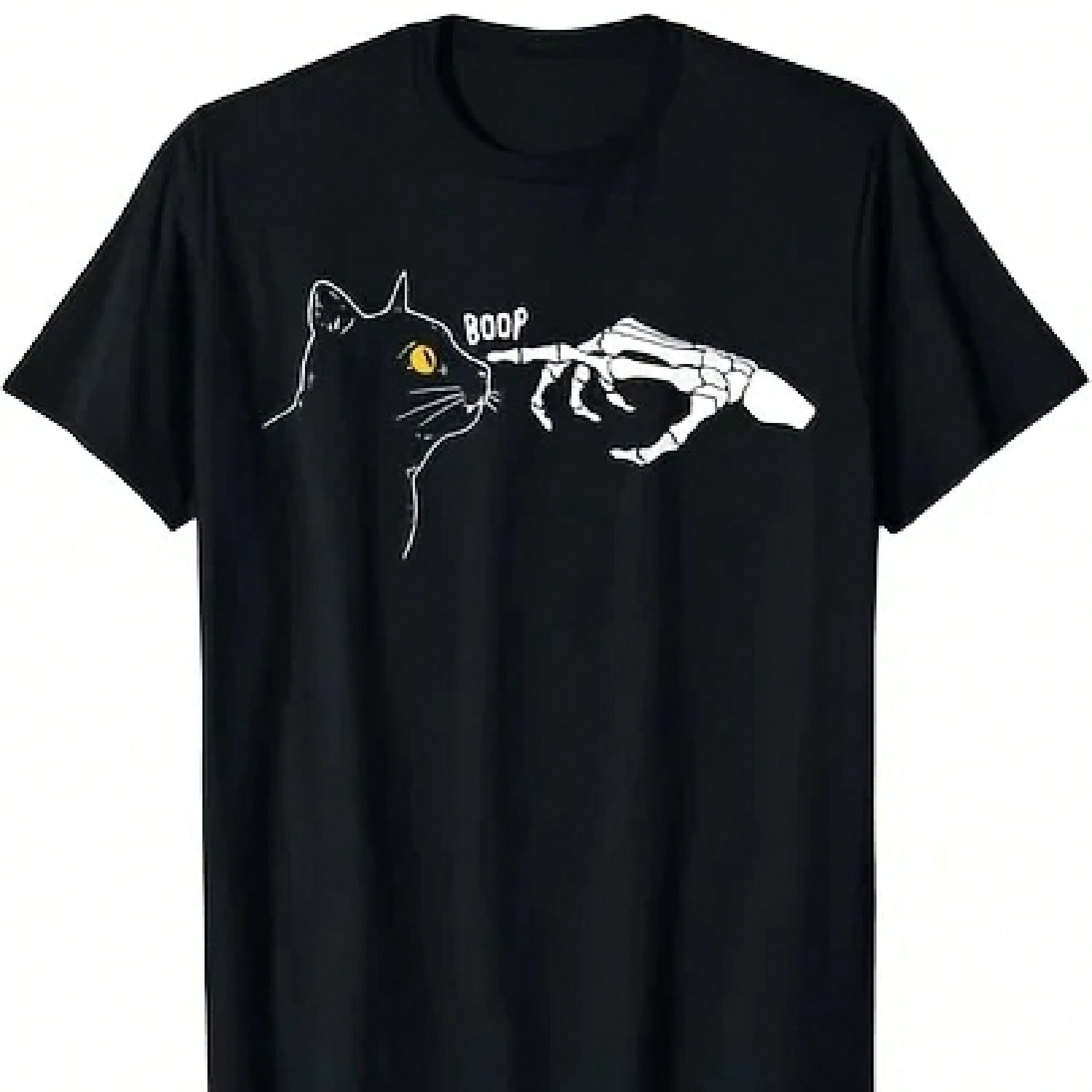 Black Cat Christmas Fairy Lights And Santa Claus Hat T-Shirt S разноцветный