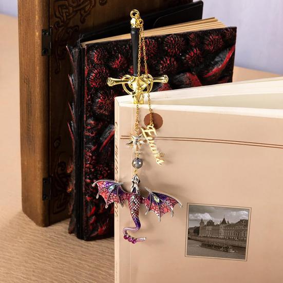 Fourth Wing Dragon Bookmark Fantasy Dragon Page Maker Cool Metal Bookmark Reading Gift for Men Women Bookworm