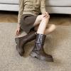 Thick-soled heightening retro Maillard brown Martin boots for women's new autumn and winter versatile short boots for children
