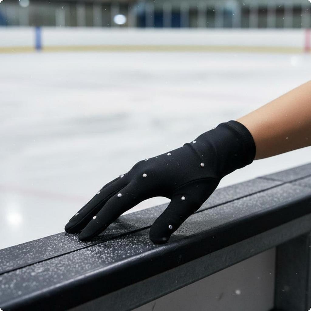 Thermal Figure Skating Gloves Comfortable Rhinestone Elegant Performance Gear for