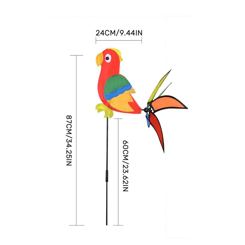 Garten Windräder PVC Papageienförmiger Windspinner für Garten Wetterfeste Windräder Stäbe für Rasen Hof Terrasse