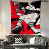 Persona Wall Tapestry Aesthetic Wall Hanging Printed Fabric Blanket Decorative Tapestries for Bedroom Living Room Home Decor