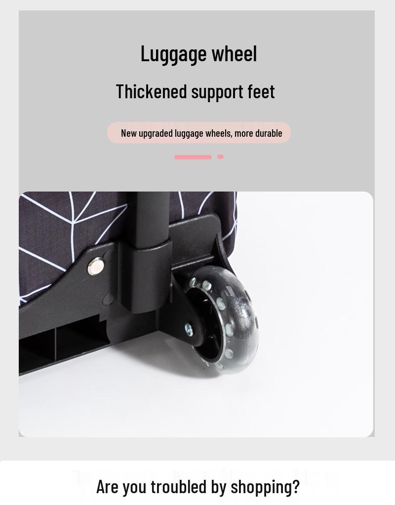 Foldable Shopping Cart Waterproof Trolley for Home Use and Outdoor Trips