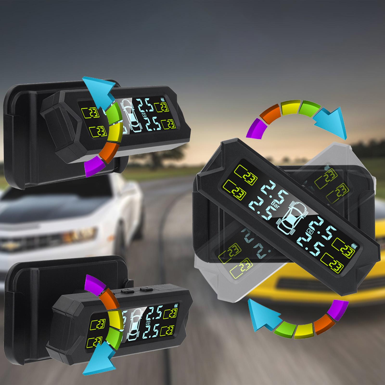 

Solar Powered Car Tire Pressure RV Truck Adjustable for RV SUV Auto Alarm