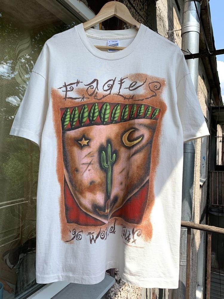 1996 Eagles World Tour Band White Unisex T-Shirt For Men Women S-5XL KH9013 Unisex T-Shirt XL