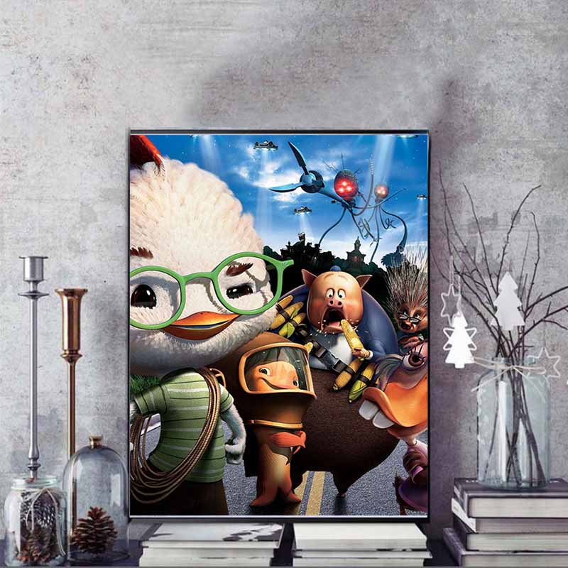 Disney Diamond Painting Chicken The Four Eyed Poster Illustration 5D DIY Full Round Diamond Mosaic Cartoon Embroidery Art Painting Home Decoration
