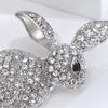 Kreative Hase Form Brosche Glänzende Strass Intarsien Tier Pin Kleid Mantel Schal Revers Abzeichen Outfit Zubehör Schmuck Geschenk