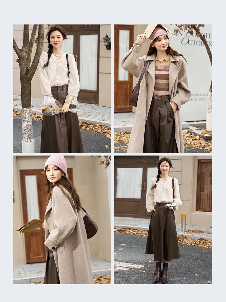 Mishow Frauen Rock 2023 Herbst Neue Koreanische Stil Hohe Taille Solide Vintage Pendler Casual Röcke MXC52B0124