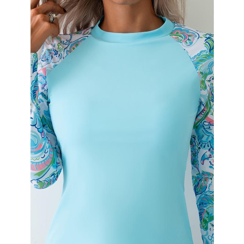 Damen Langarm Tankini Set mit Shorts, Zweiteiliges Outfit