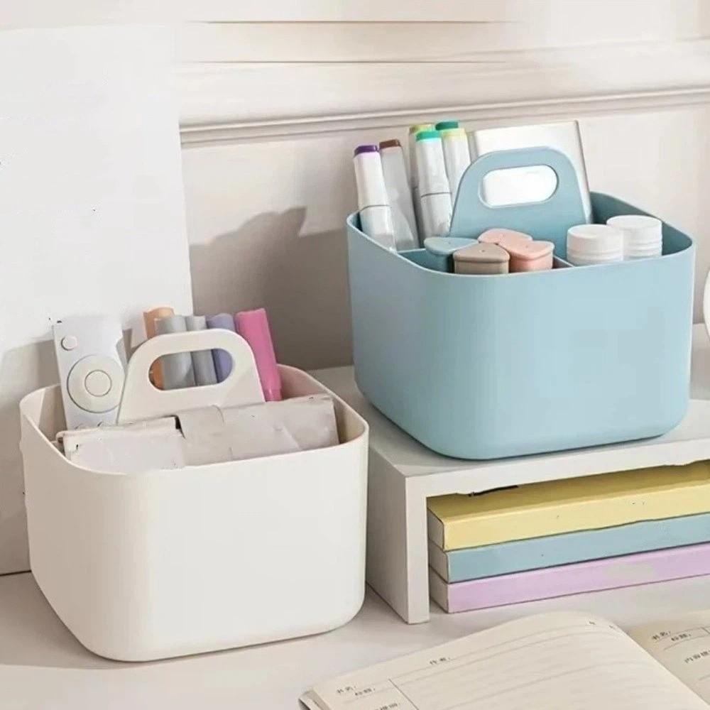 with Handle Cosmetic Organiser Multi-compartment Desk Storage Basket Split Pen Organiser Dormitory
