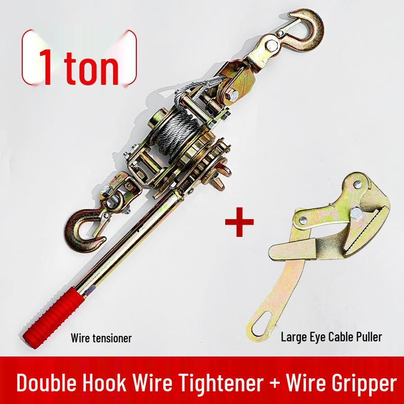 Esticador de Cabo de Aço com Catraca Dupla, Capacidade de 1-2 Toneladas