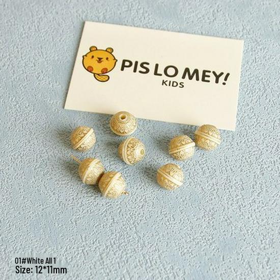 Retro 02 Gilded Beads: Transparent White Beading for DIY Jewelry & Accessories