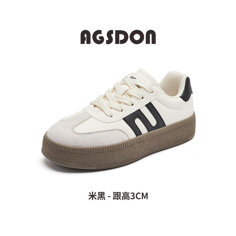 Augustine thick-soled little white shoes women's 2025 new autumn casual flat-soled German training shoes soft baseplate shoes with skirts