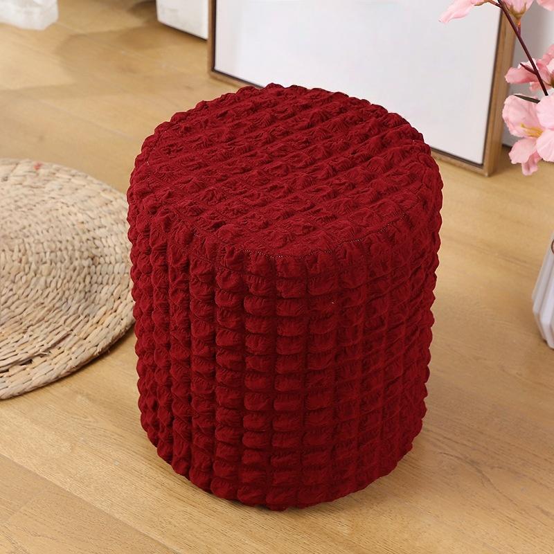 1pc Elastic Ottoman Slipcover Footstool Protector Removable Washable Stretch Cover Chairs Sofa Foot Cover for Living Room