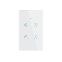 2025 New Design Products Tuya Smart Wifi Wall Switch Us Standard Glass Touch Panel Light Switch Support App Remote Control
