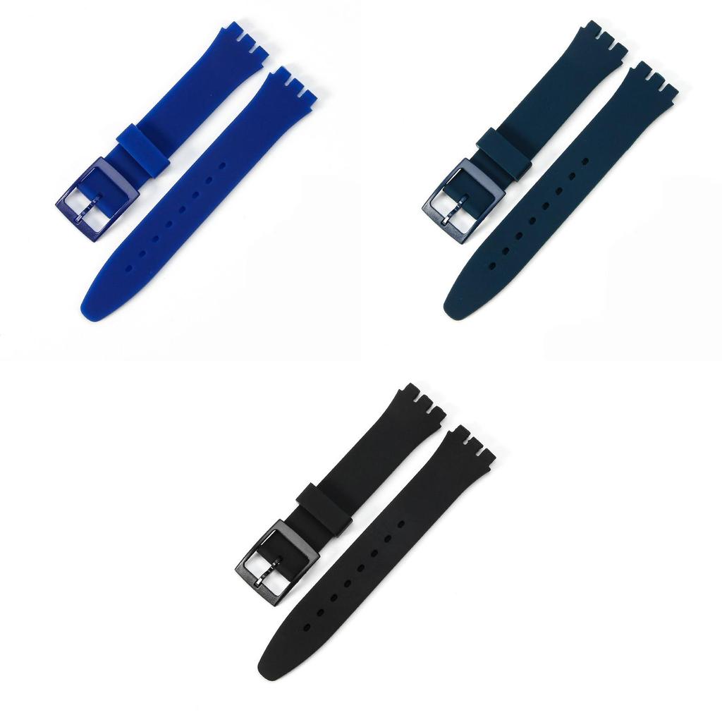 Odolný silikonový řemínek na hodinky náhradní pro Swatch 16mm 17mm 19mm 20mm