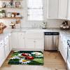 Daisy Ladybug Print Area Rug, Soft Non-Slip Machine Washable Floor Mat for Laundry Room Kitchen Home Decor Spring Decor