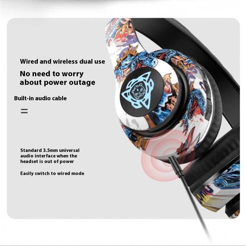 Headset Bluetooth Headset Kabelloses Headset Guochao Graffiti Neu Leuchtend Stereo Musik Sport