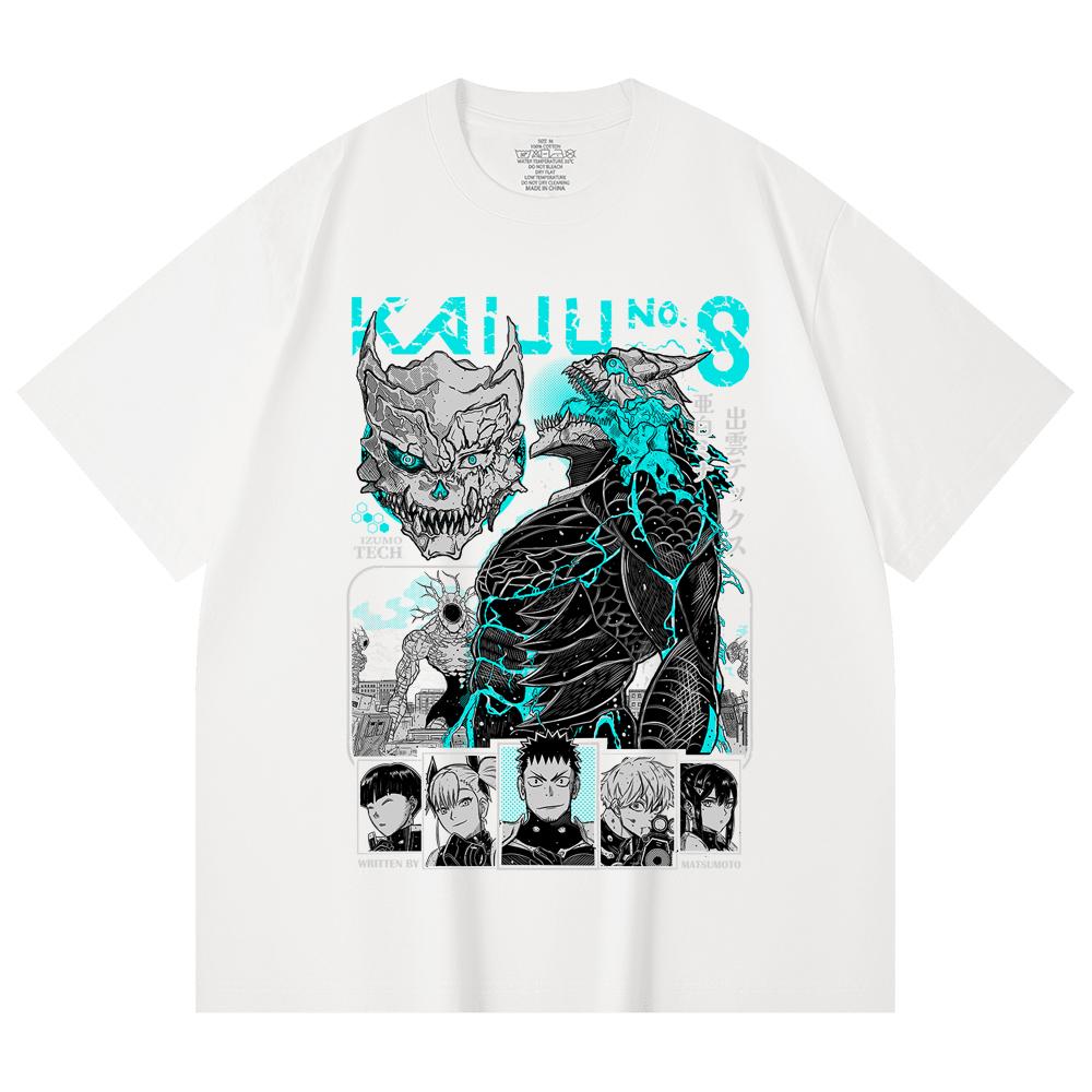 230 Gsm 100% Cotton Kaiju No 8 V1 Print Unisex Heavy Cotton T Shirt