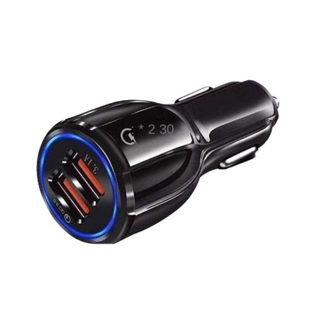 Dual USB Port Dual USB Bowling Fast Charging Luminous Car Fast Charging  Mobile Phone Charging