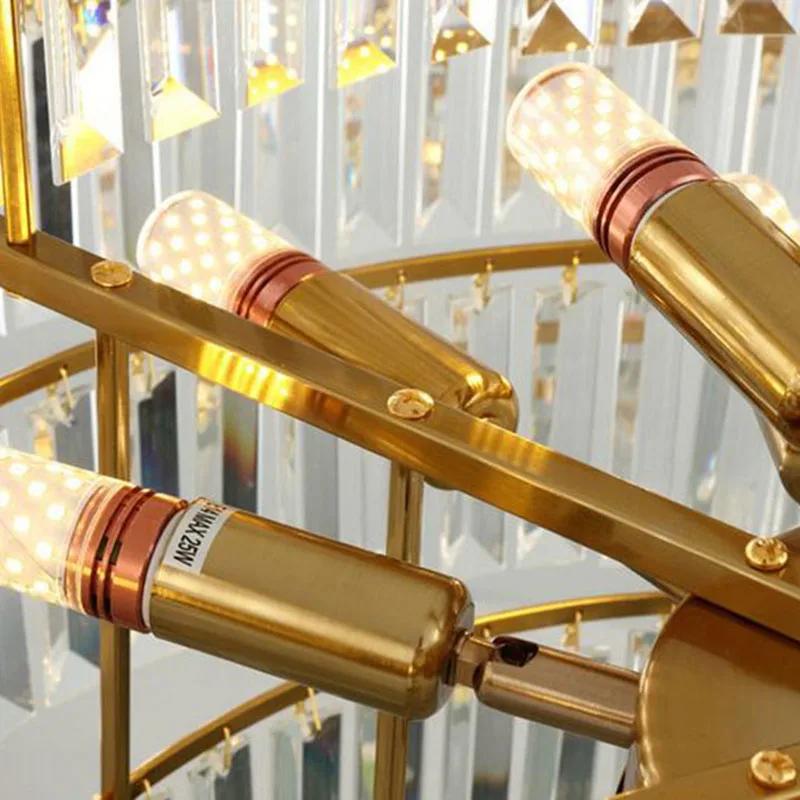 Modern living room chandelier luxury LED crystal pendant light American restaurant pendant light Home lighting Lamps for room