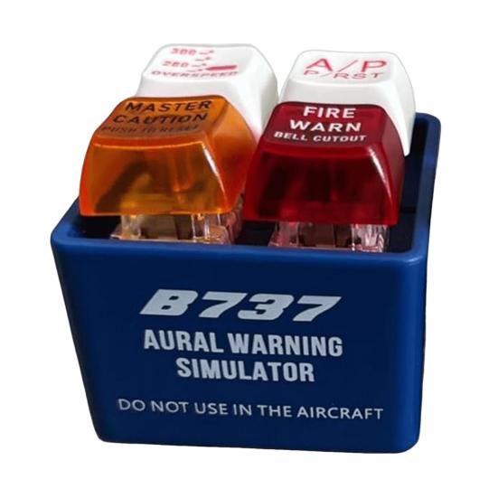 1/2 ks Klíčenka Crew Alert Egpws Simulátor varovného zvuku s baterkou Realistický letecký design Nástroj pro uvolnění tlaku