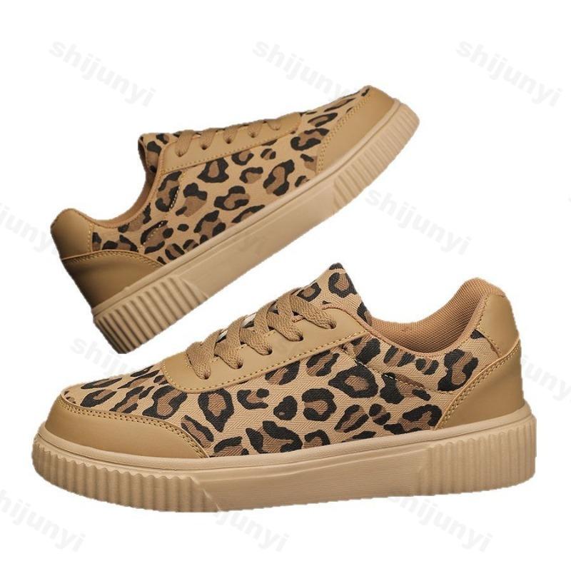 Fashion 2025 Spring New Leopard Print Designed Retro Fashion Casual Shoes for Women Shallow Mouth Comfortable Versatile Chunky sneakers