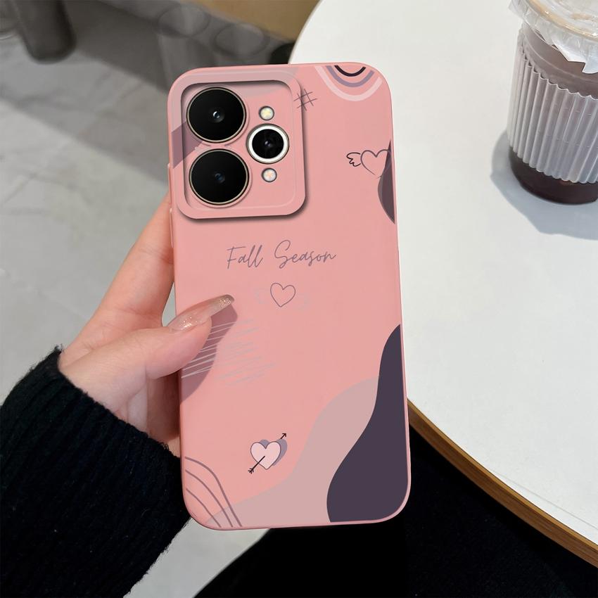 For Realme 15 15T 15X C71 C73 C33 C35 C21Y C25S Note 70 70T Phone Case Fashion Love Heart Patterns Liquid Silicone Protective Shell For Realme Housing
