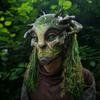 Gruselige LED Geisterwald Grün Maske Halloween Baum Alter Mann Horror Geist Latex Festival Maske Unheimlicher Dämon Karneval Party Requisiten