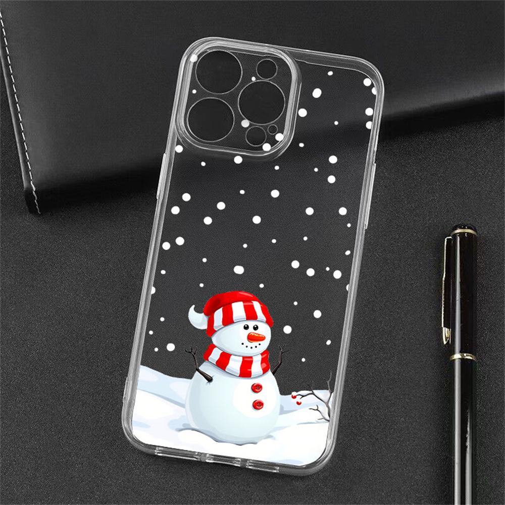 For iPhone 16 Pro Max Case Christmas Pattern Print Soft TPU Phone Protector