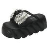 8.5CM Women Summer High Platform Sandals Glitter Slides Crystal Butterfly-knot Shoes Woman Pantofle Soft Beach Slides Zapatos