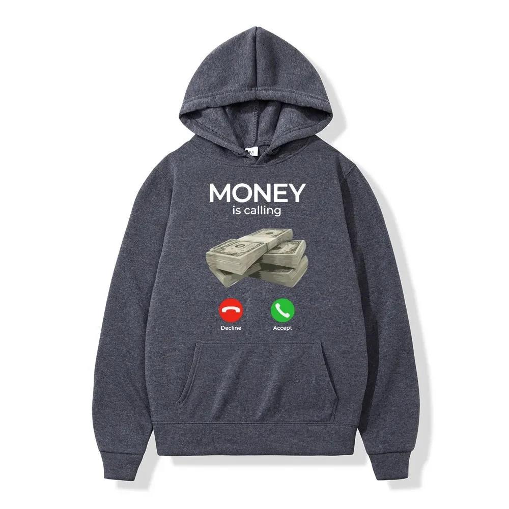 Autumn Winter Man Hoodies Money Is Calling Cash Print Hoodie Men Women Sweatshirt Print Unisex Streetwear Tops Clothes