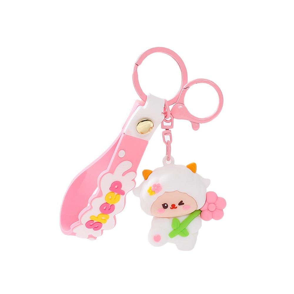 Cute Sheep Keychain PVC Goat Car Keychain Kawaii Goat Pendant Gift For Kids
