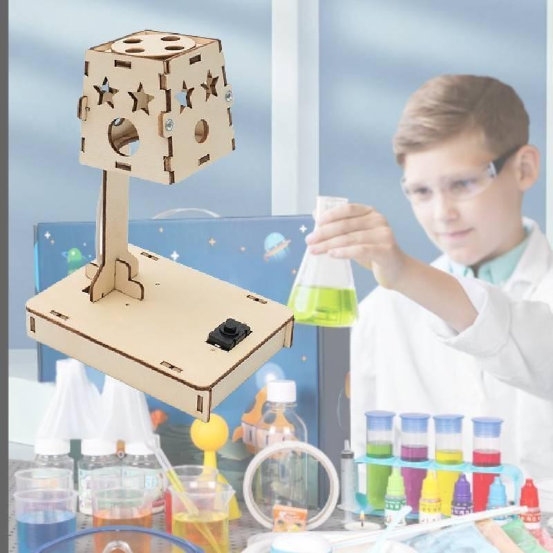 Aanpasbare houten doe-het-zelf tafellamp met lichtregeling voor kinderen - wetenschappelijk experimentpakket