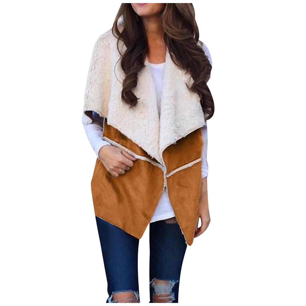 Womens Vest Winter Warm Hoodie Outwear Casual Coat Faux Zip Up  Jacket
