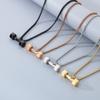 Mini Fitness Series Pendants Titanium Steel Dumbbell Sports Necklace Dumbbell Necklace  Bodybuilder