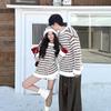 Women's Autumn/Winter Korean Style Color Block Knitwear & Hat Set