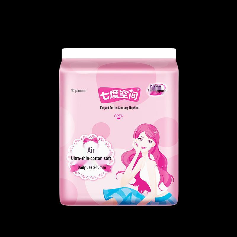 SPACE 7 Elegant Cotton Soft Ultra-Thin Day Use Sanitary Napkins