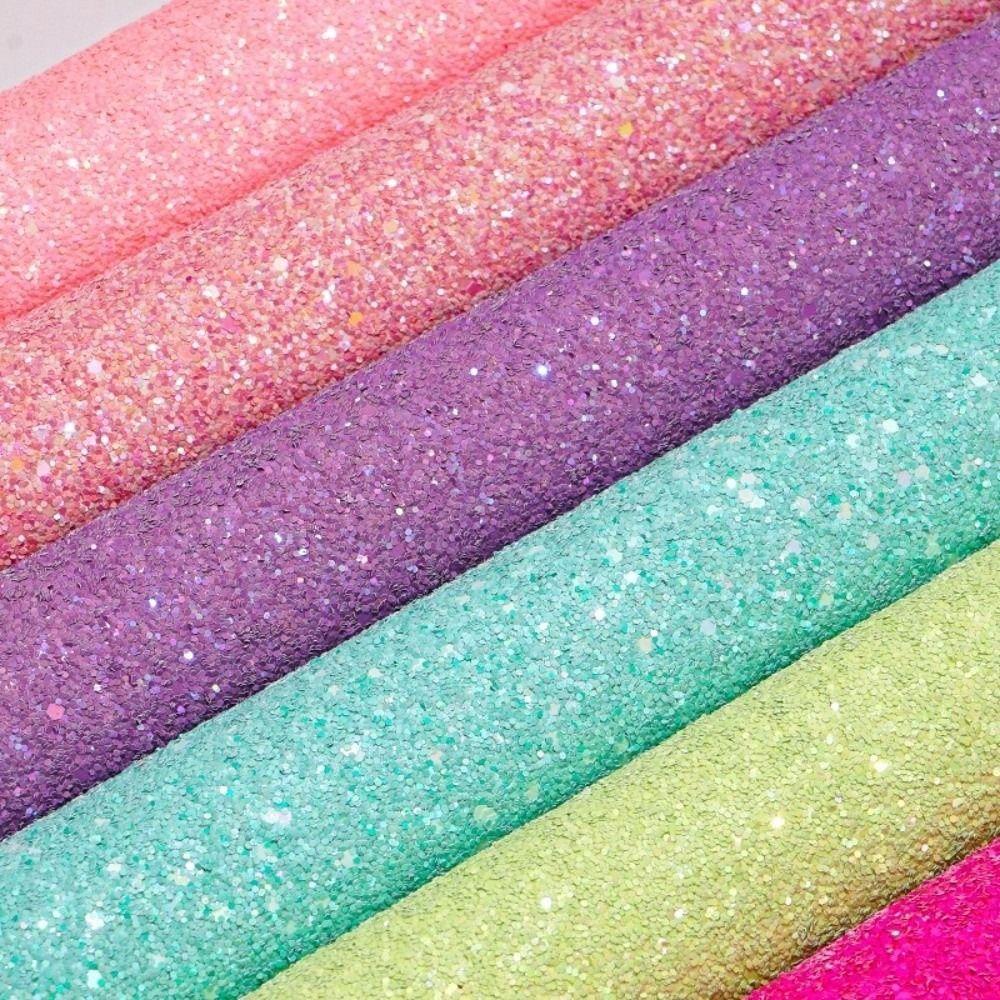 Chunky Glitter Glitter PVC Leather Fabric Colorful Glitter Faux Leather Handbag Accessories