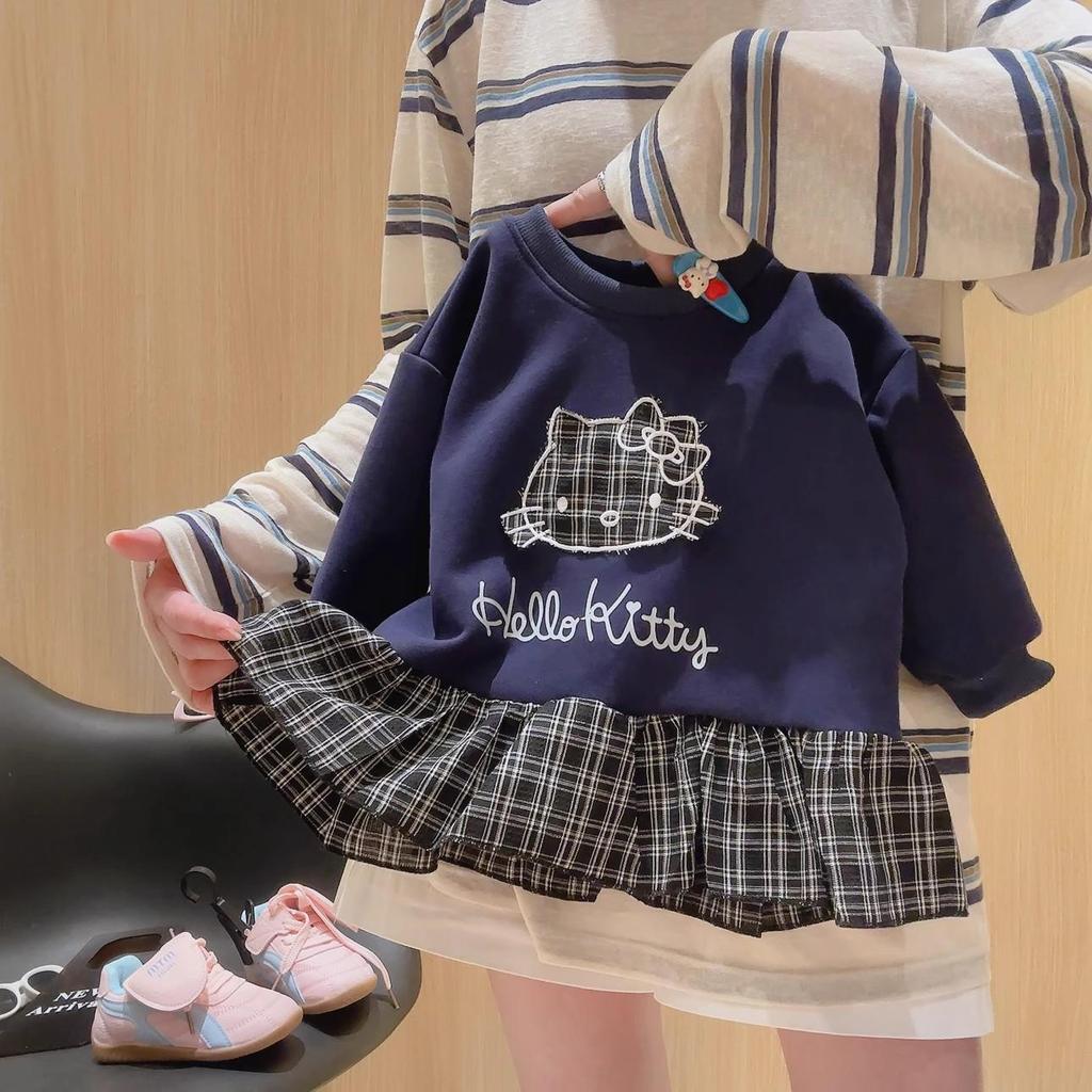 2025 Mädchen Frühling-Herbst Hoodie & Schleifen-Spitzen-Patchwork-Set