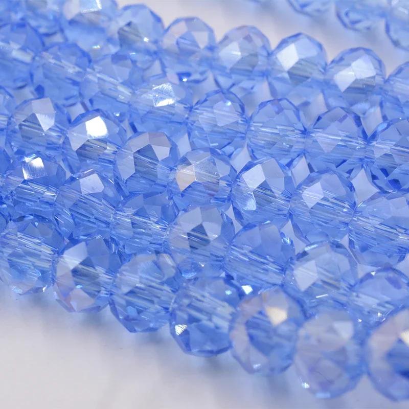 Dark Blue Multicolor 4/6mm 145pcs Rondelle Austria Faceted Crystal Glass Beads Loose Spacer Round Beads for DIY Jewelry Making