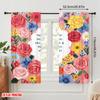 2pcs 2D Flat Printing Curtains Floral Hope Joy Peace Trust Fabric Without Electricity Family Party Perfect for Holiday Family