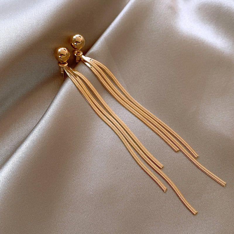 

Camellia Tassel Earrings for Women Accessible Luxury Earrings 2025 New Arrival Best Selling Classy Earrings Suitable for Summer Earrings Metal ball tassel earrings (925 silver)