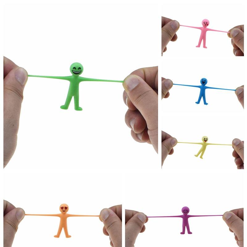 10Pcs Novelty Stretchy Stretch Toy Cute Colorful Yellow Stress Relief Stretchy Fidget Gifts TPR Soft Plastic Creative Doll Toy