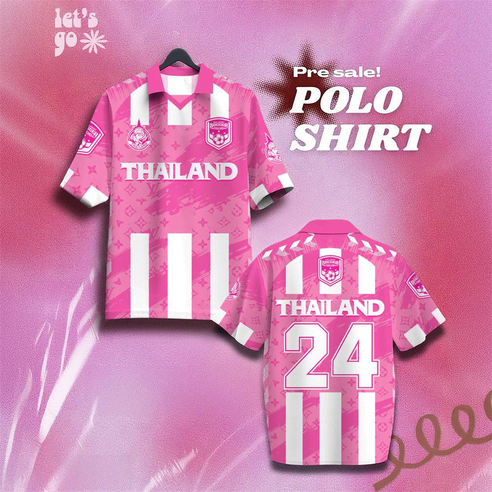 THAILAND Football Soccer Polo Vintage Shirt National Flag Elephant Logo Badge Map Unisex Men Women JERSEY Print Quick Dry Short Sleeve Uniform