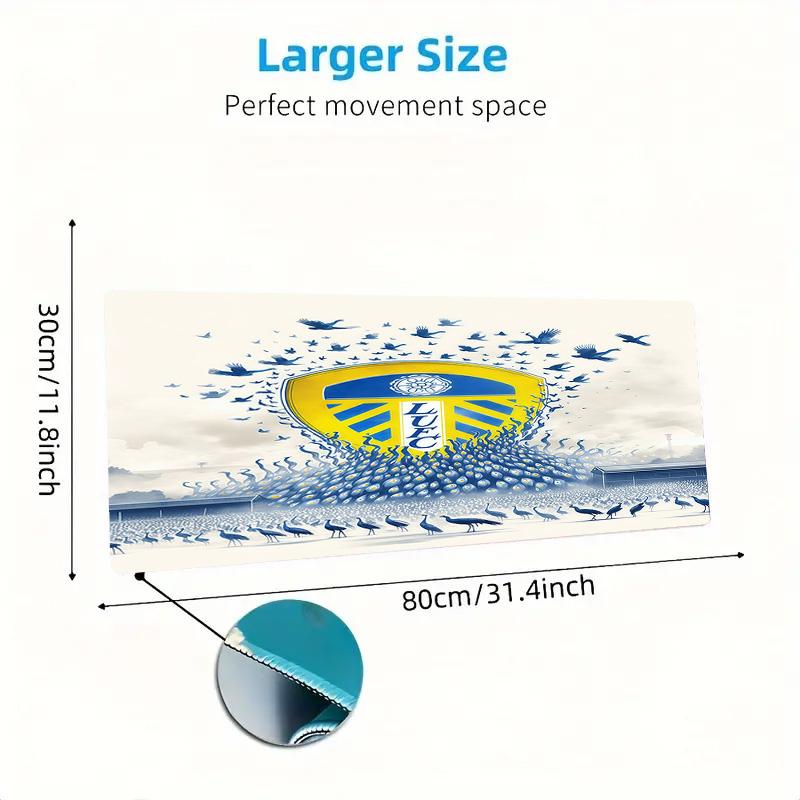 Leeds United Print Cushion Non-slip Laptop Tablet Big Mousepad XXL Mat Mini PC Playmat With Lock edge